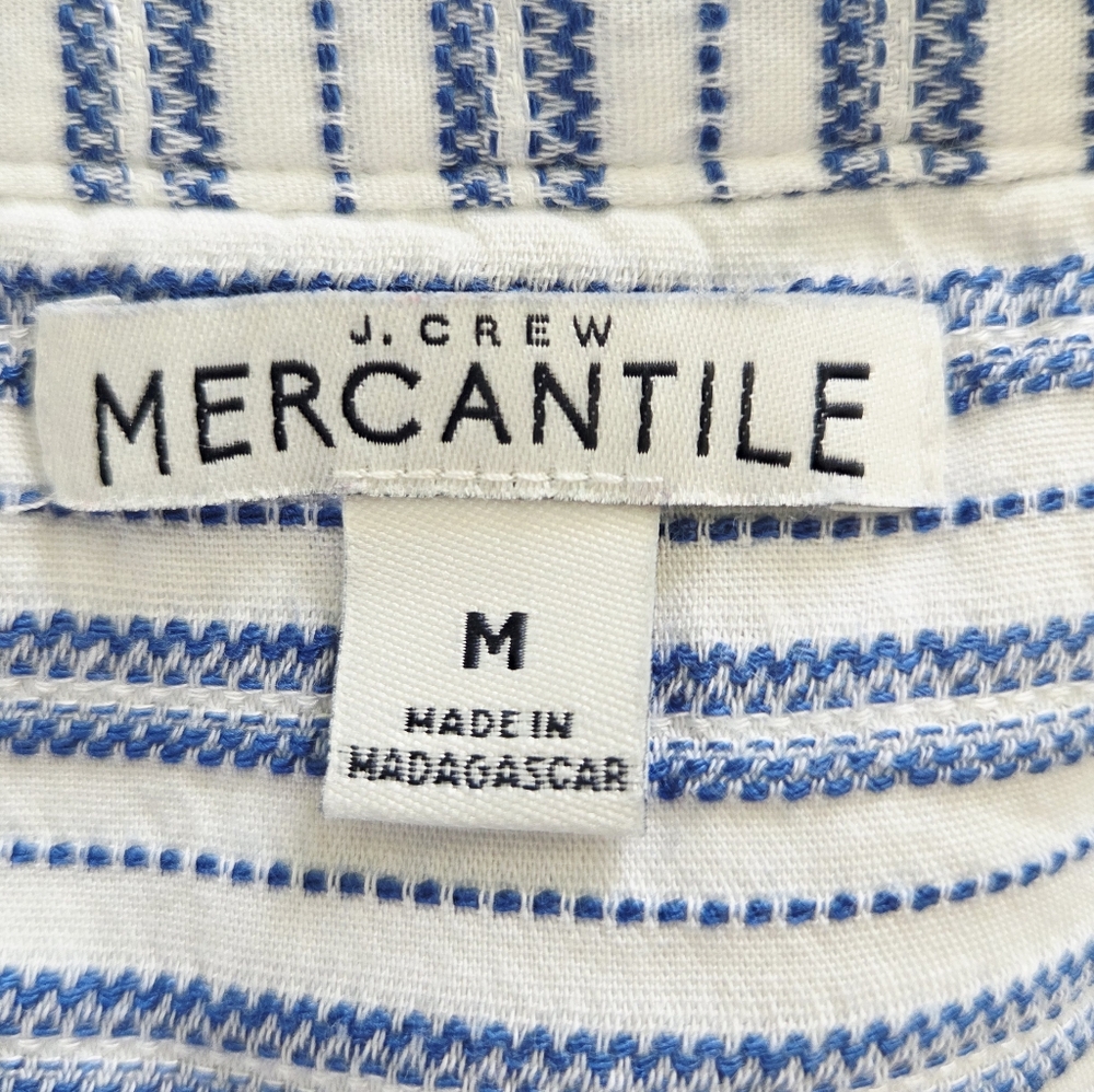 J.Crew Mercantile ✨️ Blue and White Striped Women's Dress with Belt Size M - Picture 8 of 10